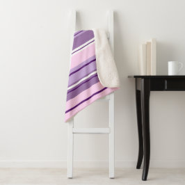 混合パターストライプのンピンクプルプルプル白 シェルパブランケット