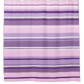 混合パターストライプのンピンクプルプルプル白 シャワーカーテン (正面)