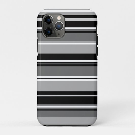 混合パターストライプのン白黒グレー Case-Mate iPhoneケース (裏面)