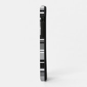 混合パターストライプのン白黒グレー Case-Mate iPhoneケース (裏面/左)