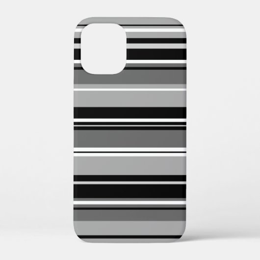混合パターストライプのン白黒グレー Case-Mate iPhoneケース (裏面)