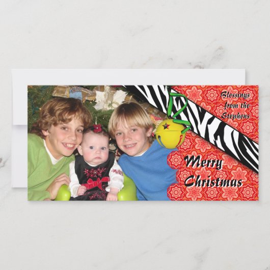 混合パターンホリデーフォトカード シーズンカード (正面)