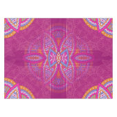 混合ピンクの繰り返しパターンのマンダラ テーブルクロス (正面(横))