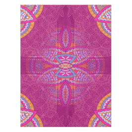 混合ピンクの繰り返しパターンのマンダラ テーブルクロス