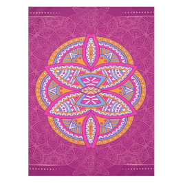 混合ピンクの繰り返しパターンのマンダラ テーブルクロス