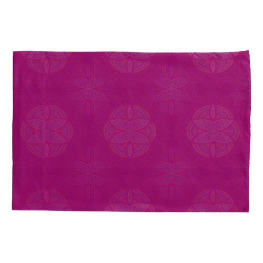 混合ピンクの繰り返しパターンのマンダラ 枕カバー (裏面)