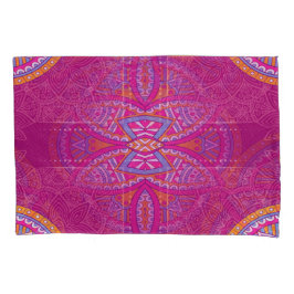 混合ピンクスのマンダラ繰り返しパターン 枕カバー