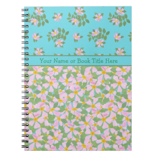 混合ピンクドッグバラフローラスパイラルノート ノートブック (正面)