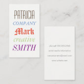 混合フォント(カラフル) 名刺 (正面/裏面)