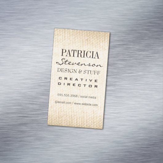 混合フォント/セピアテクスチャ マグネット名刺 (インサイチュ)