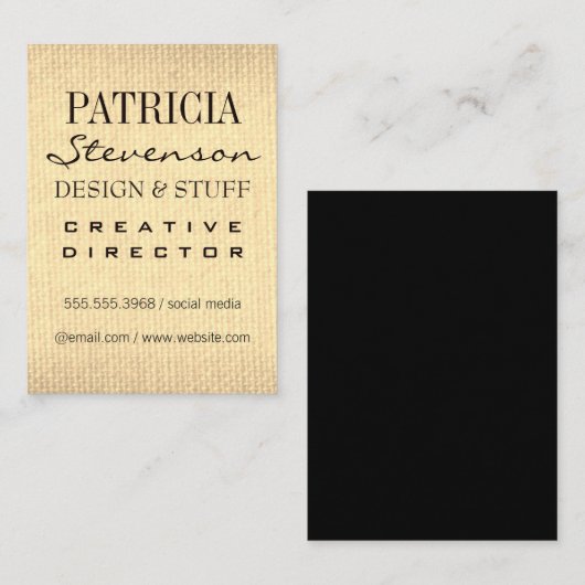 混合フォント/セピアテクスチャ 名刺 (正面/裏面)