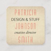 混合フォント/テクスチャセピア スクエア名刺 (正面)