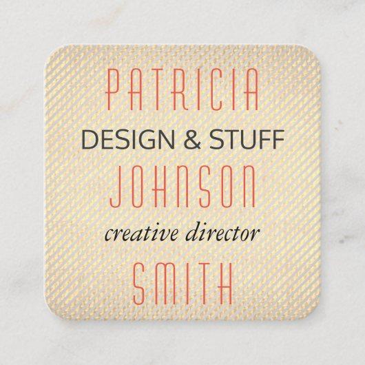 混合フォント/テクスチャセピア スクエア名刺 (正面)