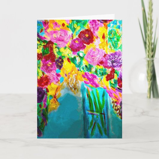 混合フラワーブーケノートカード()  招待状 (正面)