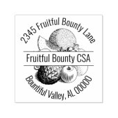 混合フルーツアートワーク円形カスタムの住所 セルフインキングスタンプ (デザイン)