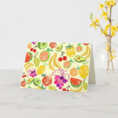 混合フルーツグリーティングカード カード (黄色い花)