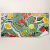 混合フルーツ7 ビーチタオル (正面)