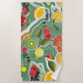混合フルーツ7 ビーチタオル (正面)