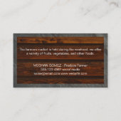 混合フルーツ/農家市場の名刺 名刺 (裏面)