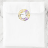 混合フローラブーケありがとうステッカー ラウンドシール (バッグ)