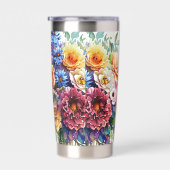 混合フローラブーケパーソナライズされた 保温保冷タンブラー (右面)