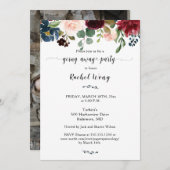 混合フローラ移動遠くにパーティー写真 招待状 (正面/裏面)