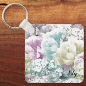 混合ブーケのブリッパーソナライズされたドメイドキーチェーン キーホルダー (正面)