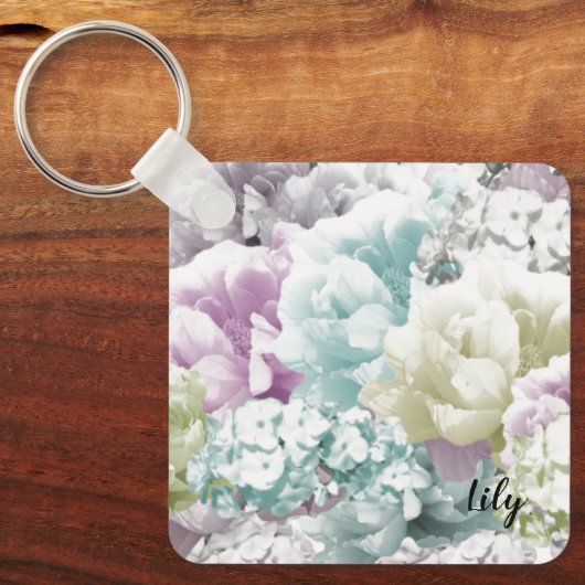 混合ブーケのブリッパーソナライズされたドメイドキーチェーン キーホルダー (正面)