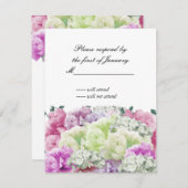 混合ブーケの花模様返信カード 出欠カード (正面/裏面)