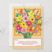 混合ブーケ誕生日の願いパーソナライズされた カード (正面)
