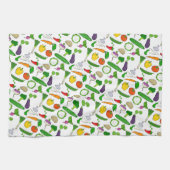 混合ベグ図解入りの、写真付きのパターン キッチンタオル (横)