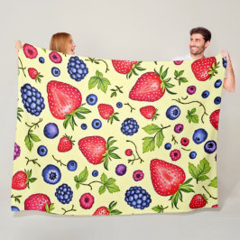 混合ベリーシームレスパターン フリースブランケット