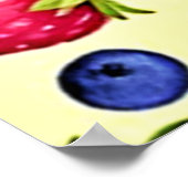 混合ベリーシームレスパターン ポスター (角)