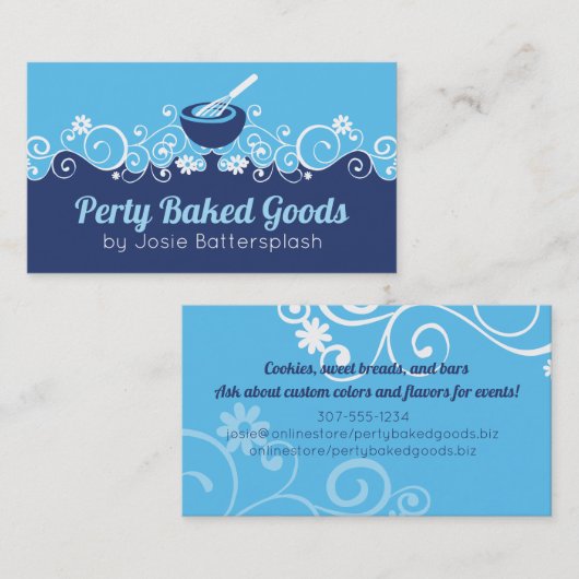 混合ボウルウイスキーベーカリーベーキングペストリーシェフブシン 名刺 (正面/裏面)