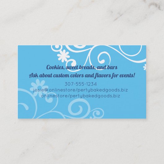 混合ボウルウイスキーベーカリーベーキングペストリーシェフブシン 名刺 (裏面)