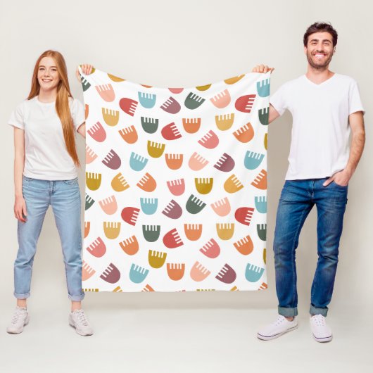 混合ボホ花 フリースブランケット (インサイチュ)