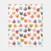 混合ボホ花 フリースブランケット (正面)