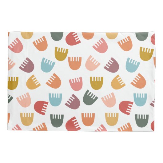 混合ボホ花 枕カバー (裏面)