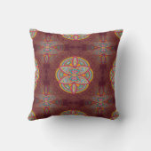 混合マルーンの繰り返しパターンのマンダラ クッション (裏面)