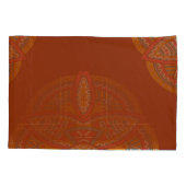 混合マルーンの繰り返しパターンのマンダラ 枕カバー (裏面)