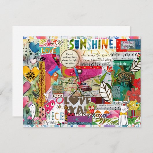 混合メカラフルディアあいさつ感動的カード 招待状 (正面/裏面)