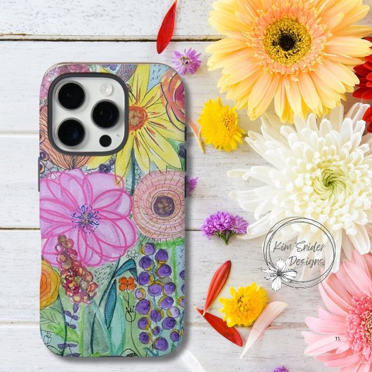 混合メカラフルディア花模様iPhoneケース Case-Mate iPhoneケース