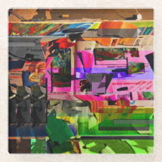 混合メディアのグラフィックアート ガラスコースター