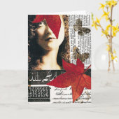 混合メディアのコラージュ カード (黄色い花)