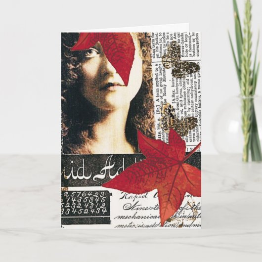 混合メディアのコラージュ カード (正面)