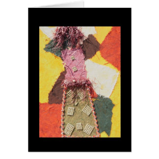 混合メディアの女の子-空白のな混合メディアの芸術カード