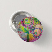 混合メディアの庭ピンボタン 缶バッジ (正面&裏面)