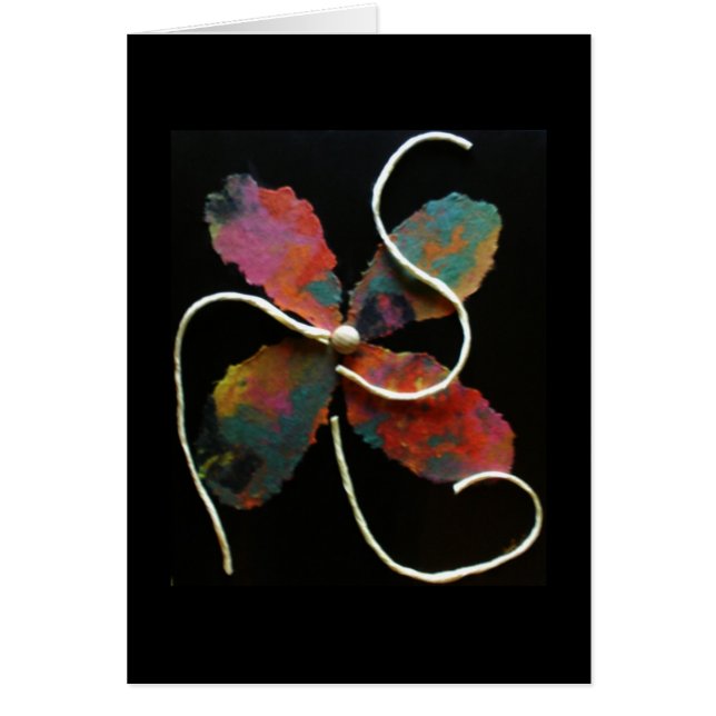 混合メディアの花の芸術カード (正面)