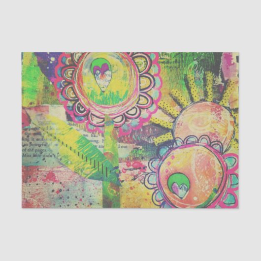 混合メディアの花園のティッシュペーパー 薄葉紙 (正面)