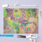 混合メディアの花園のティッシュペーパー 薄葉紙 (クラフト)